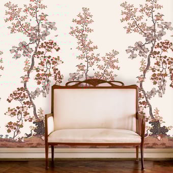 Papel pintado mural panorámico Camélia Terracotta Le Grand Siècle