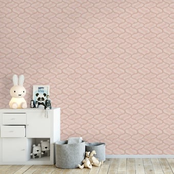 Cheveux d'Ange Wallpaper Vieux rose Etoffe.com x Papier Français