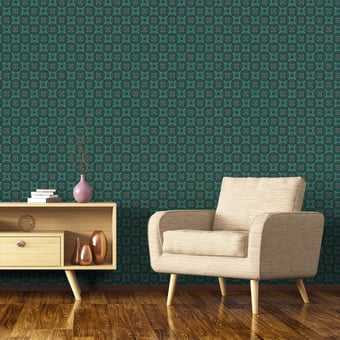 Papel pintado Étoiles de Seine Vert Etoffe.com x Papier Français