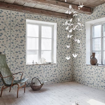 Papier peint Ginkgo Bleu Sandberg