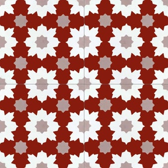 Baldosa hidráulica Dryade Rouge/Rose Carodeco