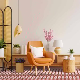 Baldosa hidráulica Dryade Rouge/Rose Carodeco