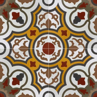 Baldosa hidráulica Alba Jaune/Rouge Carodeco
