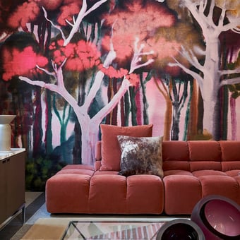 Papel pintado mural panorámico Banyan Red Blossom Arte