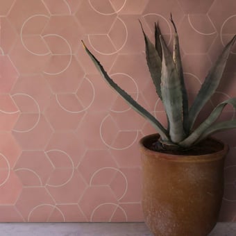 Hex Crescent cement Tile Petal Milk Popham design