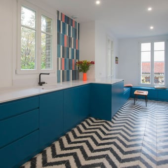 Carreau ciment Zigzag on Four Kohl, Milk Popham design