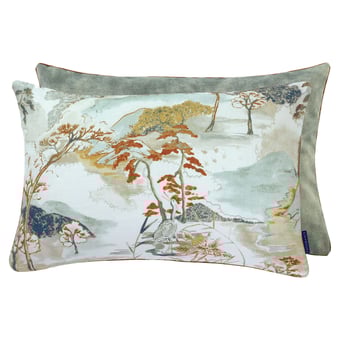 Coussin Matsu Celadon/Terre de sienne Maison Casamance