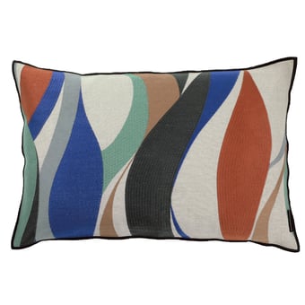 Coussin Ritournelle Indigo/Orange brulée Maison Casamance