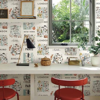 City Maps adhesive wallpaper Mint Rifle Paper Co.