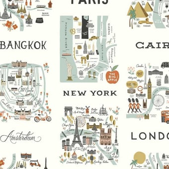 Selbstklebende Tapete City Maps Mint Rifle Paper Co.