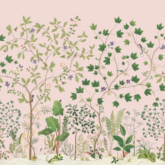 Carta da parati murale Sycamore and Oak Botanical Green Sanderson
