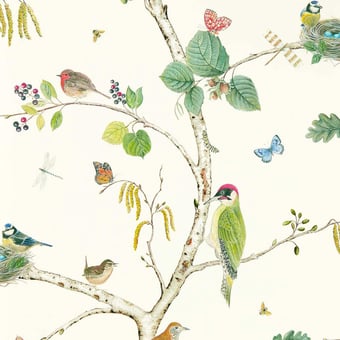 Woodland Chorus Wallpaper Botanical/Multi Sanderson