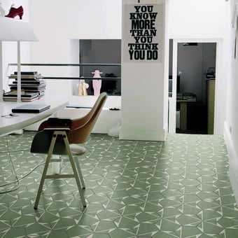 Baldosa hidráulica Plisados Jade C Bisazza