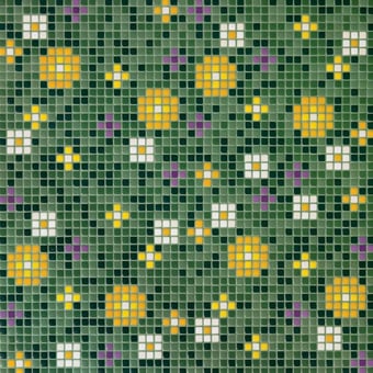 Mosaico Primule 2 Verde Bisazza
