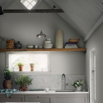 Papel pintado Herman Misty Blue Sandberg