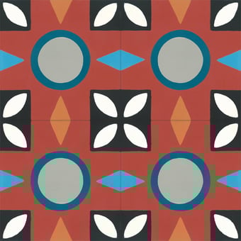 Dryade cement Tile Multicolore Carocim