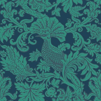 Papel pintado Balabina Teal on Midnight Cole and Son