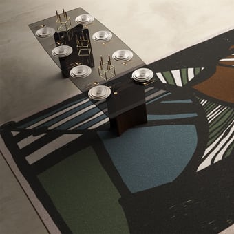 Rhythm And Lines Rug Teal Yo2