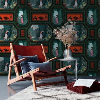 Le Parc de Bagatelle Wallpaper Multicolore Papier français 