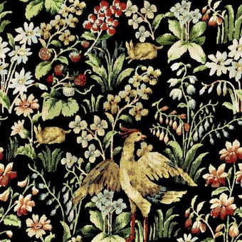 Floral Tapestry Panel Black/Green/Yellow/Red Mindthegap
