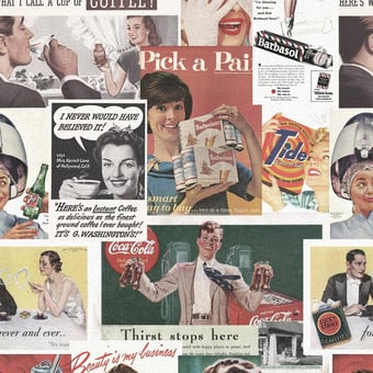 Retro Ads Panel Red/Green/White Mindthegap