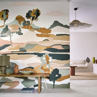 Papel pintado mural panorámico Le Bassin Céladon Casamance