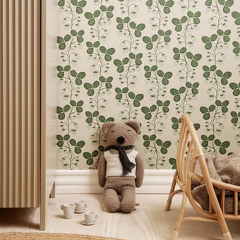 Carta da parati Strawberry Field Green Ferm Living