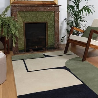 Strada Rug Vert/Noir/Beige Edito