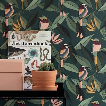 Carta da parati Birds Green Studio Ditte