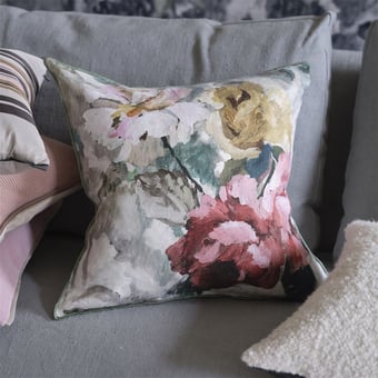 Cuscino Tapestry Flower Velvet Eau de Nil Designers Guild