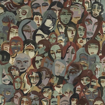 Papel pintado mural panorámico Rimero Terracota Tres Tintas Barcelona