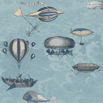 Carta da parati murale Macchine Volanti Fornasetti Slate blue Cole and Son
