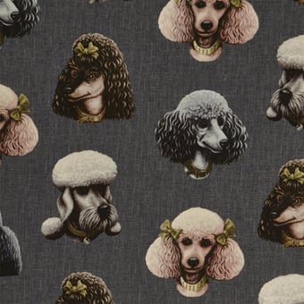 Poodle Parlour Fabric Midnight Poodle and Blonde