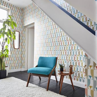 Barnie Owl Wallpaper Grapefruit/Sunshine/Julep Scion