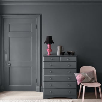 Wandfarbe Grau Intelligent Satinwood Wood ash Little Greene