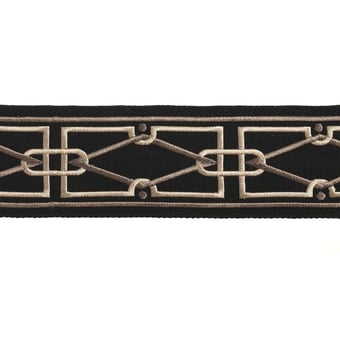 75 mm Zelda Losange embroidered Braid Albâtre Houlès