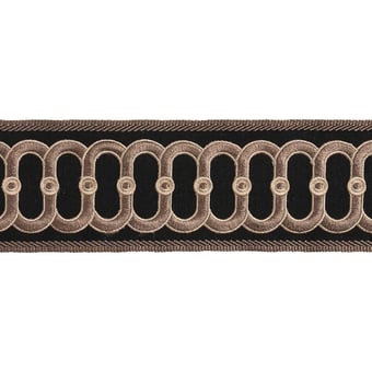 Gallone brodé 75 mm Zelda Anneau Albâtre Houlès