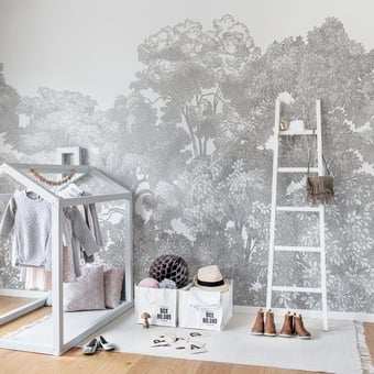 Panoramatapete Bellewood Grey Toile Rebel Walls