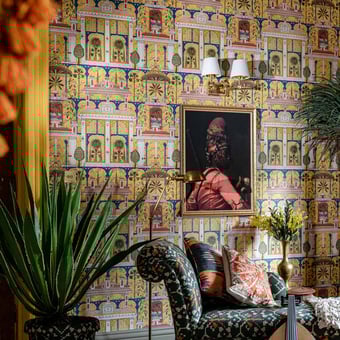 Papel pintado mural panorámico Majorelle Garden Amber Mindthegap