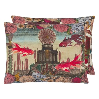 Coussin Exotic Fish Carmine John Derian