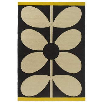 Alfombras Giant Sixties Stem Black in-outdoor Noir Orla Kiely