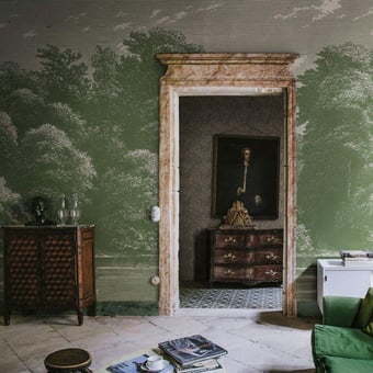Papel pintado mural panorámico Spring Season Green Rebel Walls