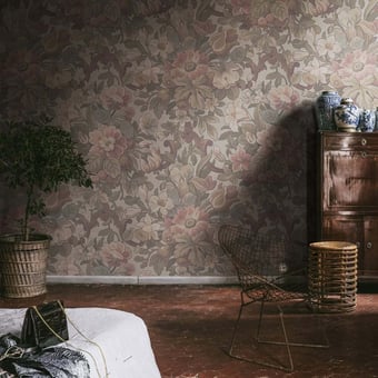 Papel pintado mural panorámico Vintage Flora Ebony Rebel Walls