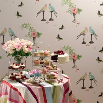 Papel pintado Perroquet Vert Nina Campbell