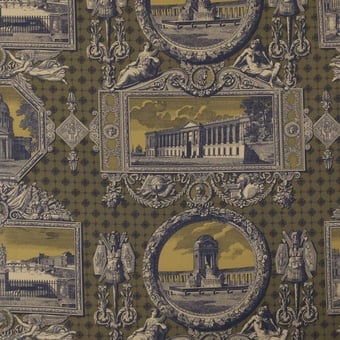 Les Vues de Paris Fabric Maroon Marvic Textiles