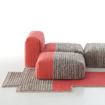 Pouf Module Plait Yellow Gan Rugs