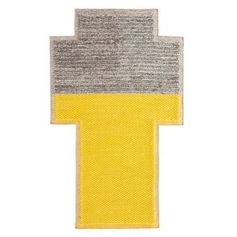 Rectangular Plait rug Yellow Gan Rugs