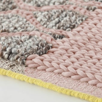Big Rectangular Rhombus Pink Rugs  Gan Rugs