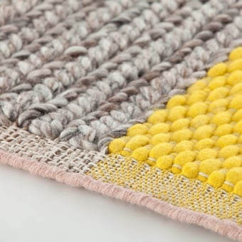 Rectangular Plait rug Yellow Gan Rugs