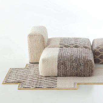 Pouf Module Rhombus Ivory Gan Rugs